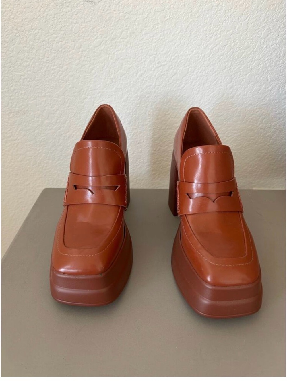 Steve Madden Platform Penny Loafer in Chestnut Brown - Picture 2 of 7